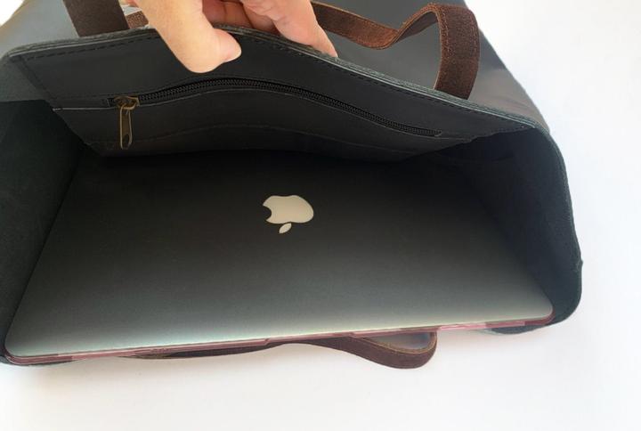 Immagine prodotto Only-Bags.Store Borsa in pelle nera, borsetta, grande borsa a tracolla da lavoro, borsa a mano, borsa per laptop.