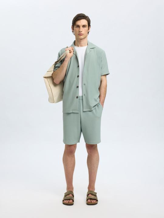 Produktbild Selected Homme Geripptes cuban collar Kurzarmhemd (L)