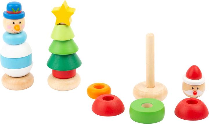 Actual product image small foot Stacking tower Christmas figure made of wood