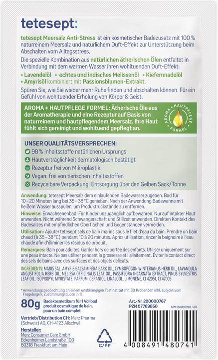 Produktbild Tetesept Badesalz Anti-Stress Sachet (80 ml, Badesalz)