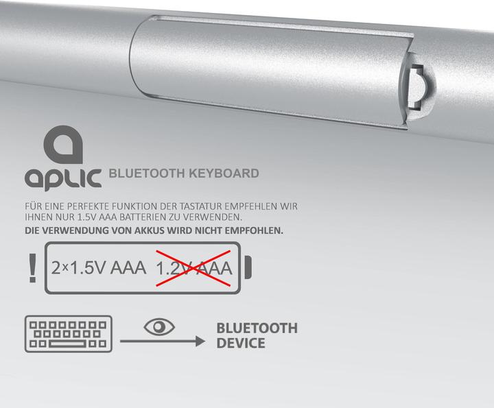 Actual product image Aplic Wireless Keyboard, Bluetooth Keyboard for iOS, Android, Windows, QWERTY Layout (DE, Wireless)