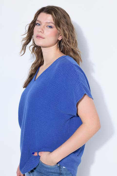 Actual product image Studio Untold Oversized Cap Sleeve Muslin Blouse (58)