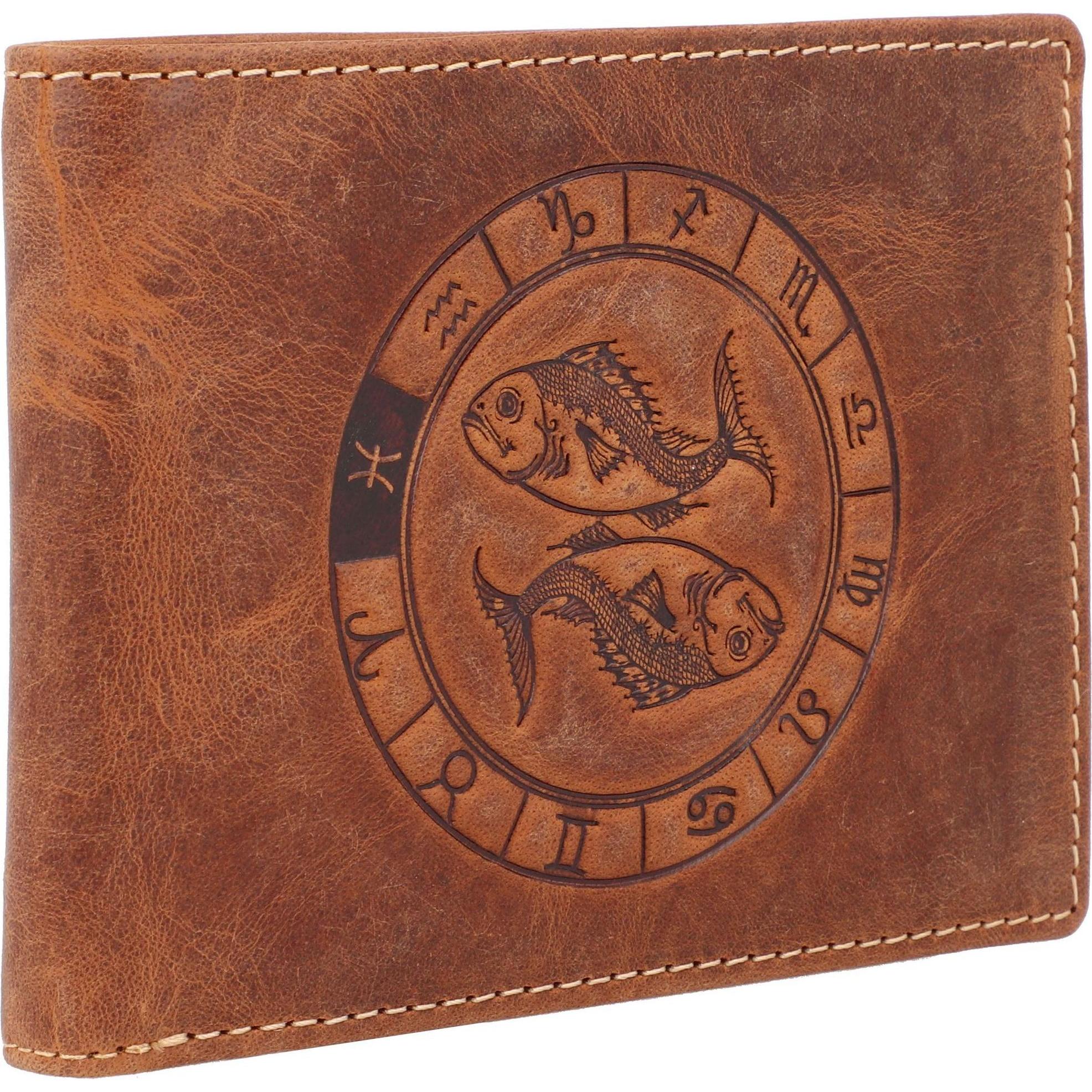 Thumbnail - Greenburry, Herren, Portemonnaie, Vintage Sternzeichen Geldbörse Leder 12 cm, Grün