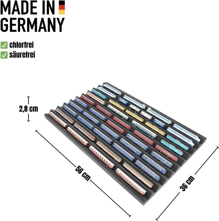 Produktbild Feldherr Zugliege Spur Z mit 10 Fächern für Modelleisenbahn und Waggons (Schaumstoff)