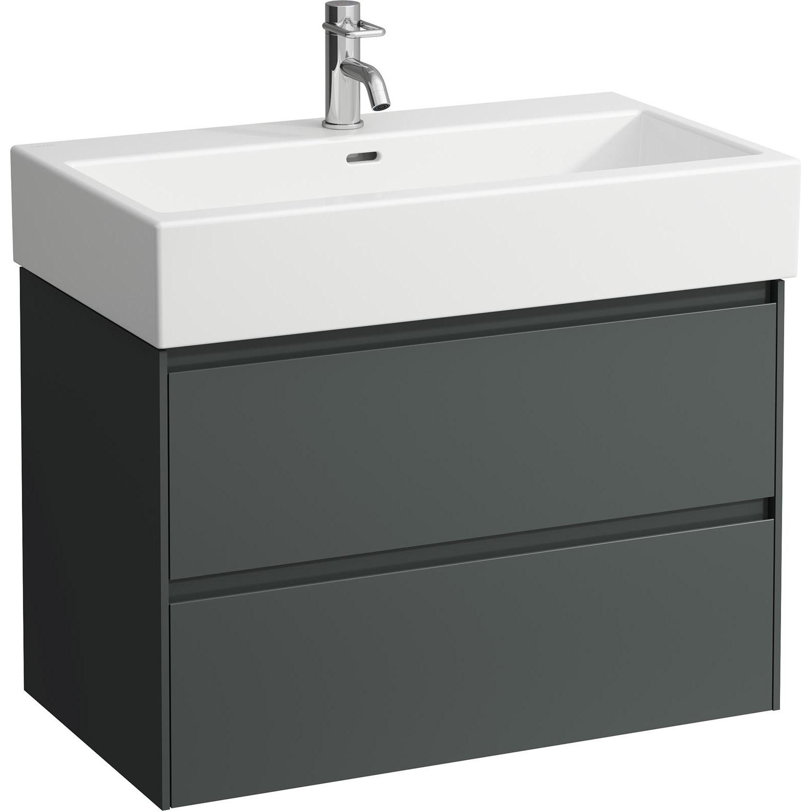 Laufen, Waschbeckenunterschrank, Lani Waschtischunterbau, 2 Schubladen, SoftClose, 785x515x450mm, H403552112 (78.5 x 44 ...