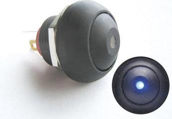 Image du produit Velleman Mini Bouton Poussoir Avec Led Bleue 1P Spst Off-(On)
