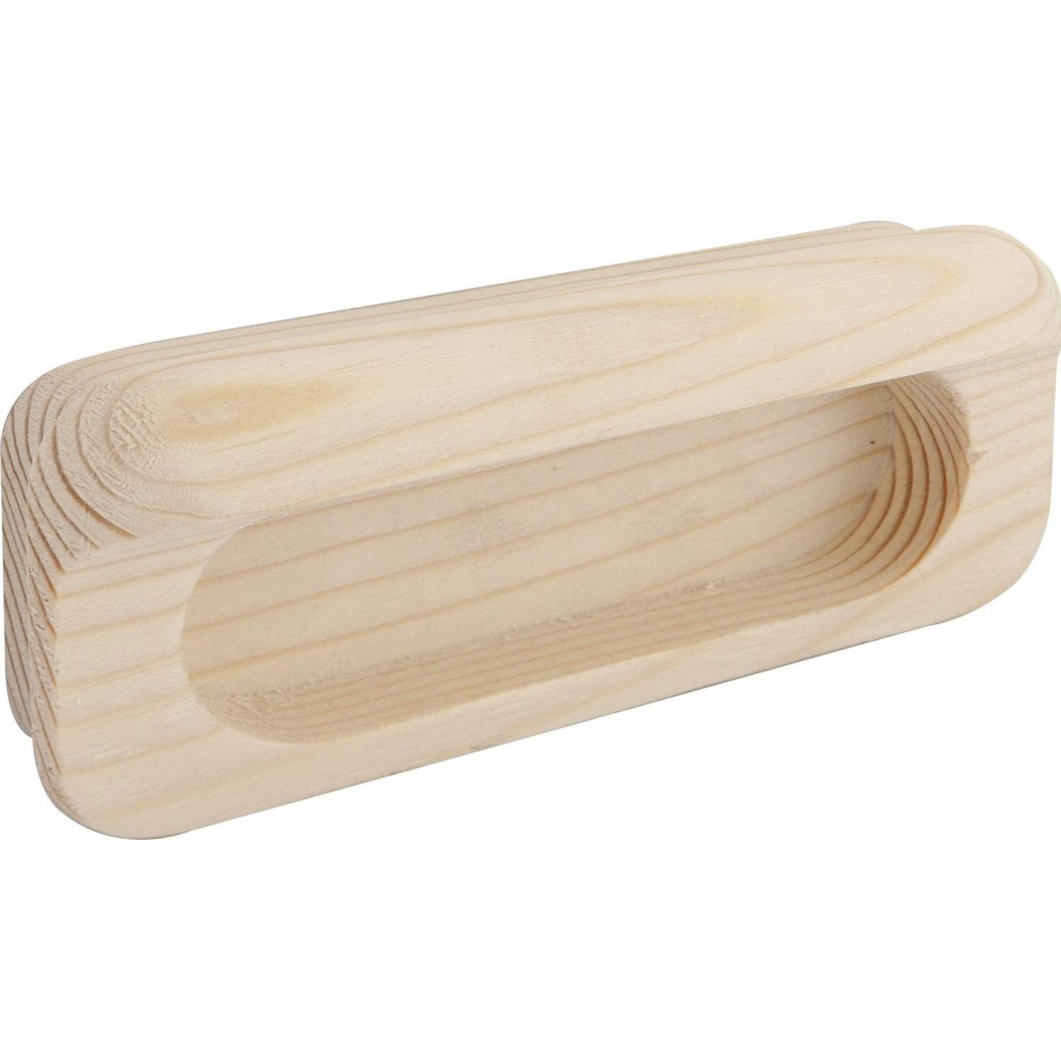 Thumbnail - Alles im griff, Möbelgriff, Griffmulde Horkos 107x50mm Holzgriff, Schiebetürengriff Einlassgriff Fichte roh