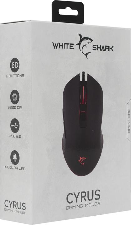 Actual product image Gaming mouse Shark Cyrus with backlight, Black (Cable)