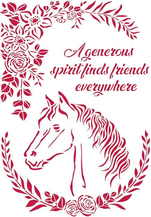 Actual product image Stamperia Horse Love" stencil