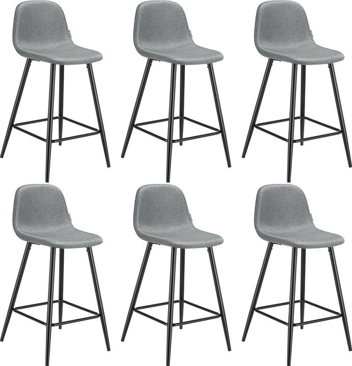 tectake Counter stool Willow with backrest, upholstered