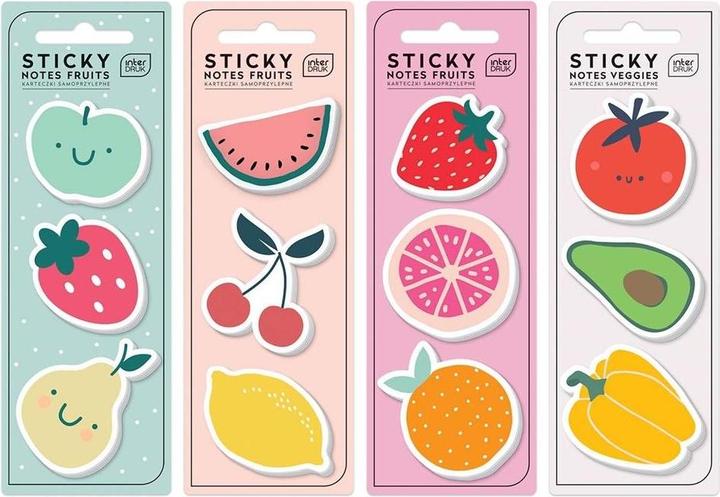 Interdruk Haftmarker Sticky Notes FRUITS/VEGGIES 4fach sortiert