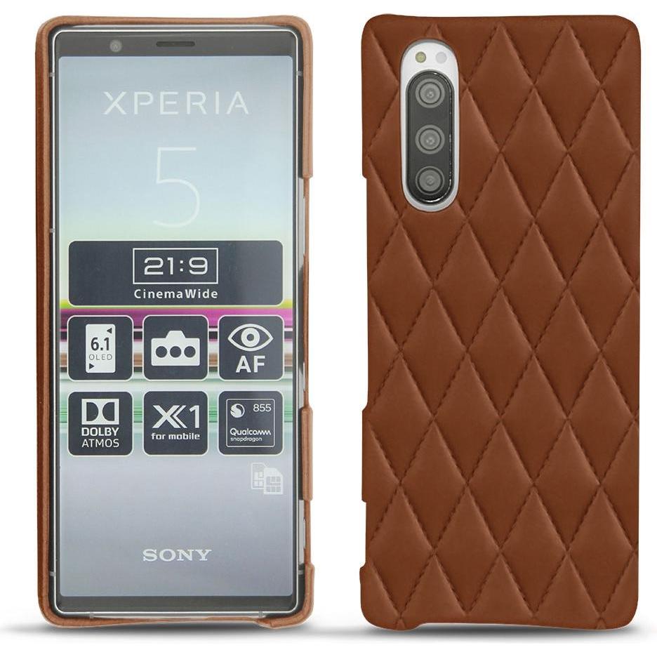 Noreve Lederschutzhülle (Sony Xperia 5), Smartphone Hülle, Braun