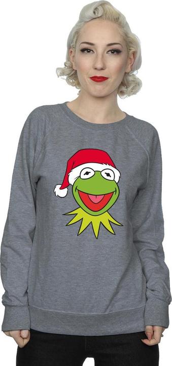 Actual product image Disney Womens/Ladies Muppets Kermit Christmas Head Sweatshirt (XXL)