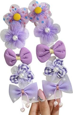 Activity Board 10 pieces of adorable flower hair clips, hair jewellery for girls, 10 pieces of girls' hair ties