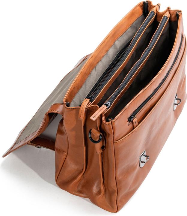 Actual product image Farmhood Memphis briefcase XXL 3 compartments leather 39 cm