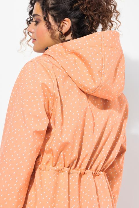Produktbild Ulla Popken Softshell-Longjacke, wasserdicht, Regentropfen-Muster, Kapuze (46, 48)