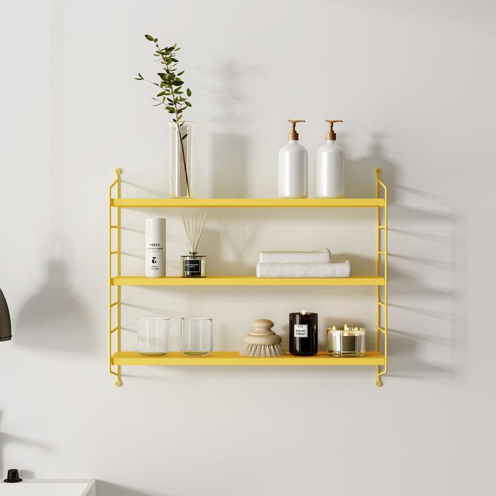 Produktbild En.Casa Modulares Wandregal Strängnäs 3er Set Gelb (60 x 15 x 50 cm)