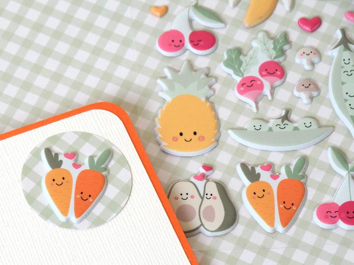 Actual product image Artemio Puffy Sticker "Vitamine" (19 Sticker)