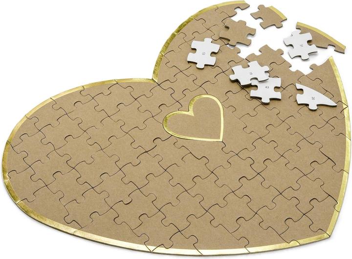 Image du produit Partydeco Accessoire de fête livre d'or coeur puzzle 45 x 35.5 cm, brun (1 pcs)