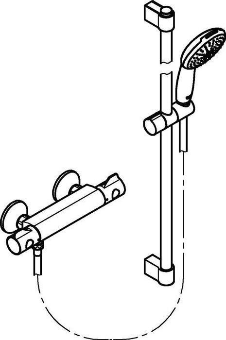 Produktbild Grohe THM-Brausebatterie Grohtherm 800 34566 2 mit Brausegarnitur 900mm chrom