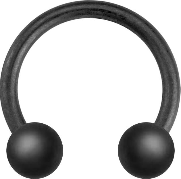 Immagine prodotto Star Piercing Bilanciere circolare nero opaco con due sfere (Acciaio chirurgico 316L, senza ottone)