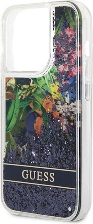 Produktbild Guess GUHCP14LLFLSB iPhone 14 Pro 6,1" niebieski/blue hardcase Flower Liquid Glitter (Apple iPhone 14 Pro)