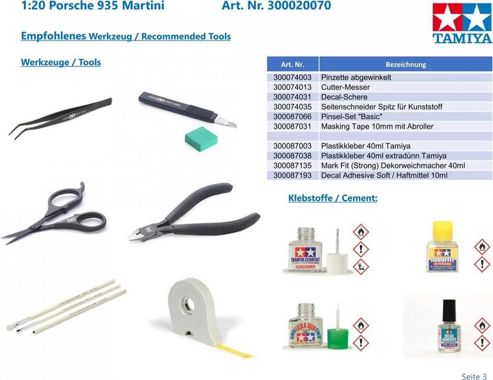 Immagine prodotto Tamiya 1/20 Porsche 935 Martini