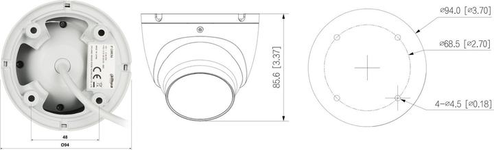 Actual product image Dahua CAMERA IP IPC-HDW1839T-A-IL-0280B-S6 (3840 x 2160 pixels)