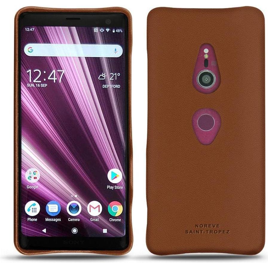 Noreve Lederschutzhülle (Sony Xperia XZ3), Smartphone Hülle, Braun