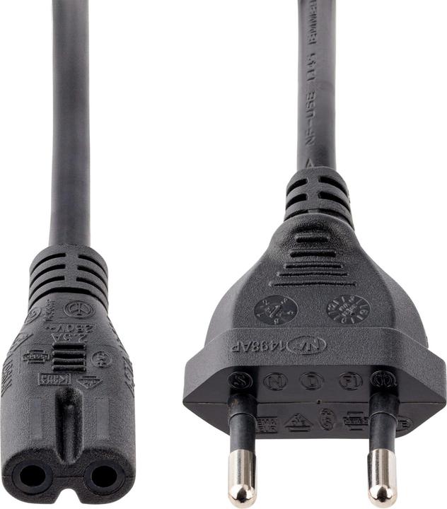 Actual product image StarTech com 2m (6ft) Laptop Power Cord, EU Plug to C7, 2.5A 250V, 18AWG, Laptop Replacement Cord, P (2 m)