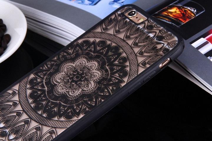 Produktbild König Design Apple iPhone SE 2022 Handyhülle Mandala Case Cover Schutzhülle Bumper Schwarz
