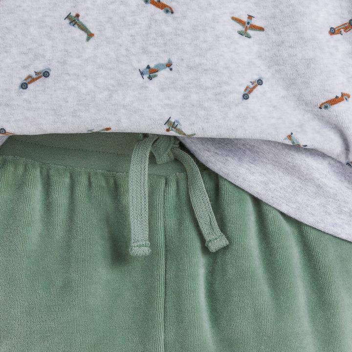 Produktbild La Redoute Collections Samt-Pyjama Flugzeuge und Autos (116)