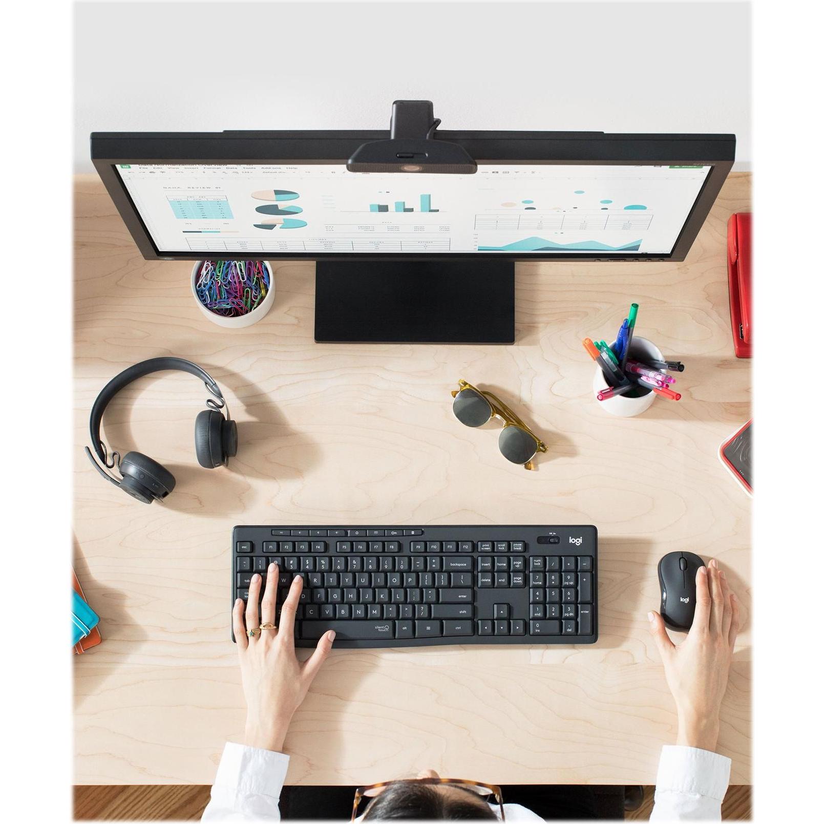 Thumbnail - Logitech MK295 Silent (Eng. Int., Kabellos), Tastatur, Schwarz