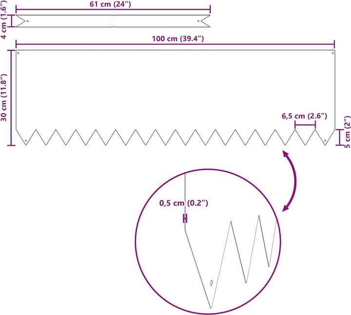 Produktbild vidaXL Gartenumrandung (100 cm)