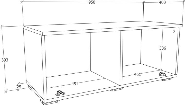 Image du produit VCM Bois Meuble TV Lowboard Meuble TV Table Console Table TV Arila S (95 x 40 x 39 cm)