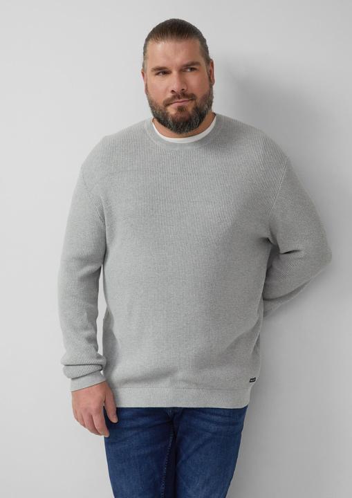 Produktbild s.Oliver Strickpullover Strukturmix-Pullover aus reiner Baumwolle (4XL)