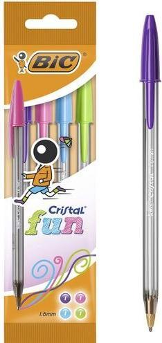 Produktbild Bic Kugelschreiber Cristal Fun, 4er Beutel (farbsortiert, 4 x)