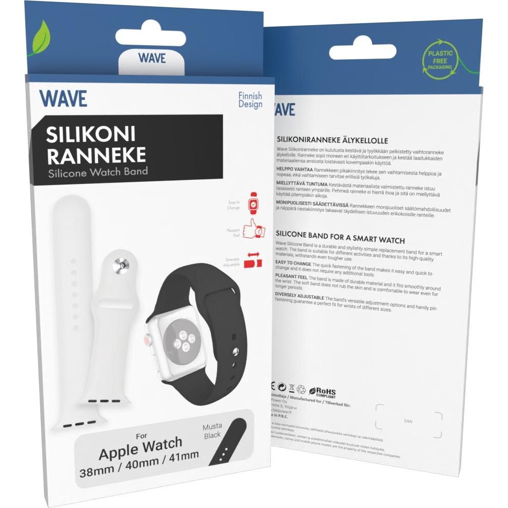 Thumbnail - Wave silikoniranneke, Apple Watch / /, musta, Uhrenarmband, Schwarz