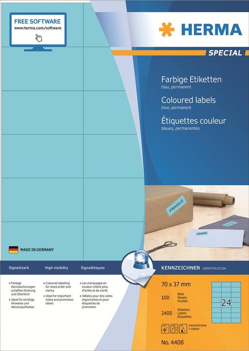 Produktbild HERMA Farbige Etiketten A4