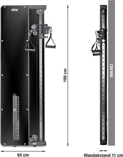 Actual product image ATX Wall pull station with 60kg plug-in weights