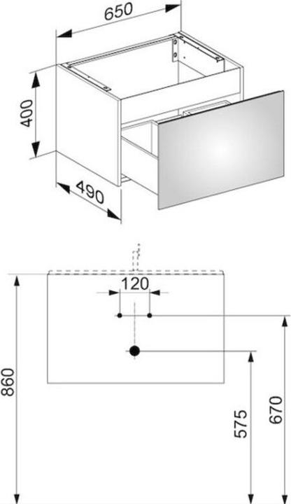 Produktbild Keuco Waschtischunterbau X-LINE 650x400x490mm Inox