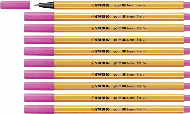Productafbeelding STABILO Fineliner - punt 88 - pakje van 10 - felroze (Neon roze, 10 x)