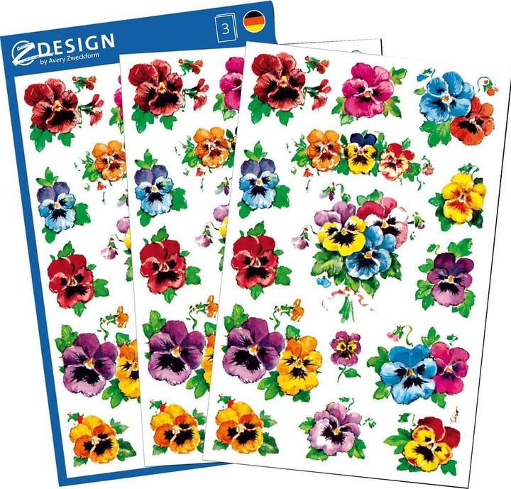Produktbild Z-Design Aufkleber Stiefmütterchen (45 Sticker)