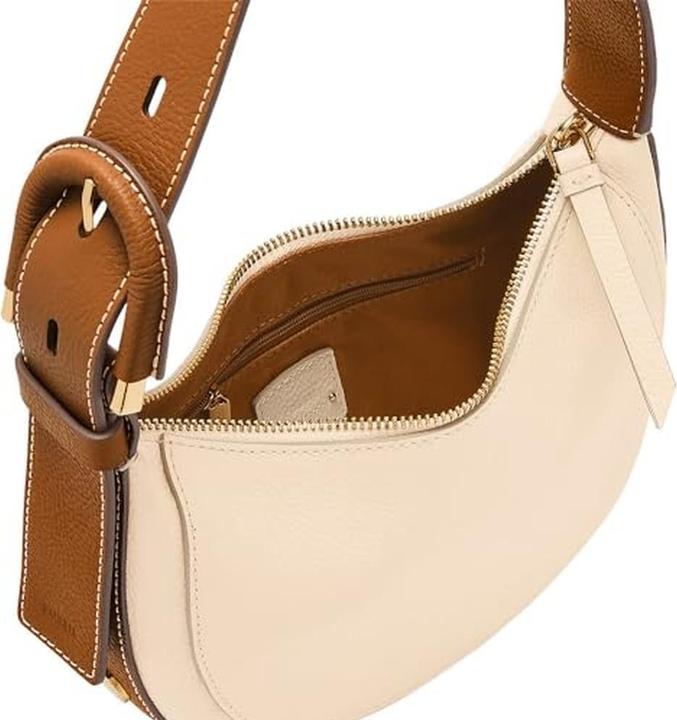 Produktbild Fossil Damen Harwell Schoudertas, LiteHide Leder, halbmondförmig, verstellbarer Gurt, Innenfach