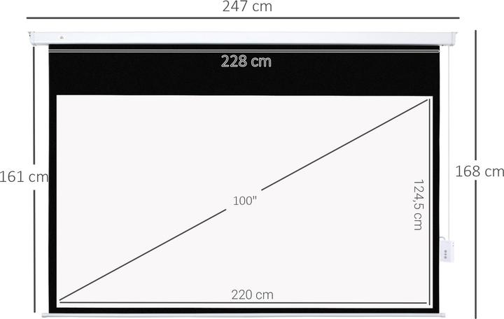 Image du produit Homcom Beamer-Leinwand Kunststoff, Metall Weiss (100", 16:9)
