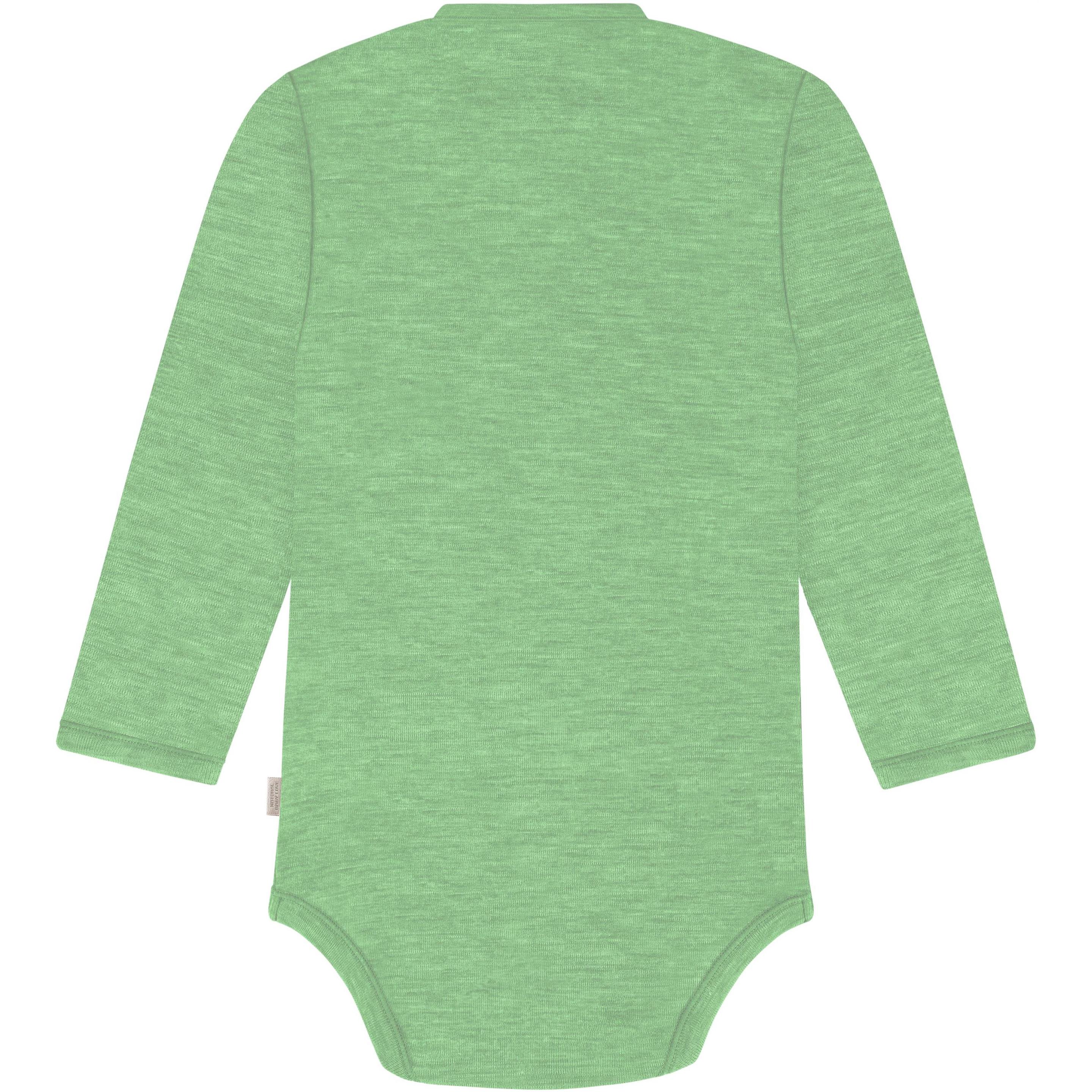 Thumbnail - Normani, Herren, Body, Merino Baby-Body langärmeliger Wickelbody aus Merinowolle - 9341, Grün, (44)