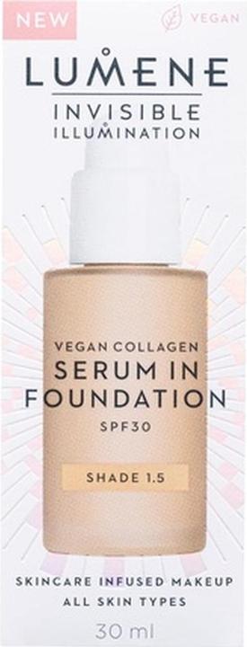 Image du produit Lumene Fond de teint sérum teinté Invisible Illumination SPF30 avec sérum de collagène végétalien et (1.5)