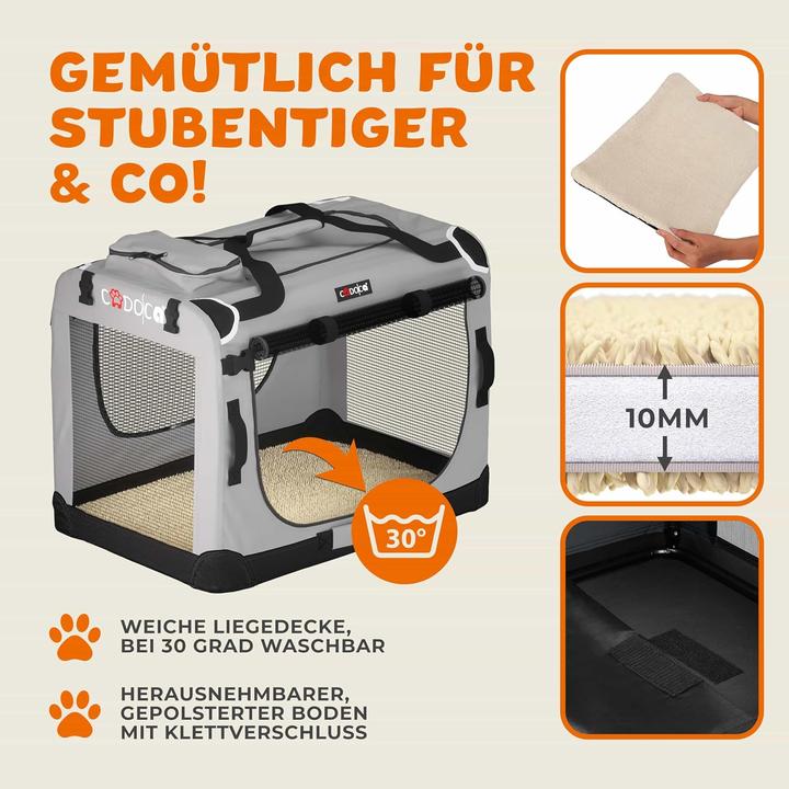 Produktbild Cadoca Faltbare Hundetransportbox XXL, bis 40 kg, atmungsaktiv (Hund, Katze, Faltbar)