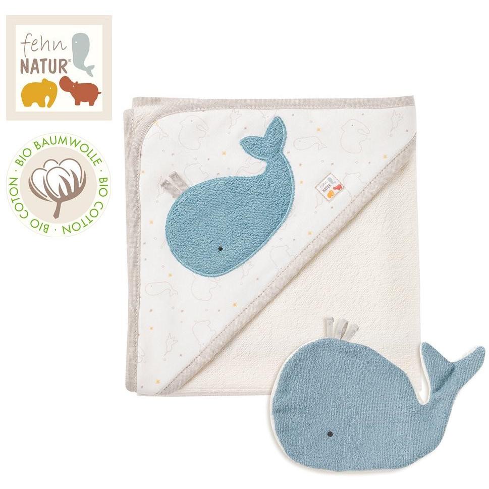 Fehn, Babybadetuch, fehnNATUR - Bathing set whale