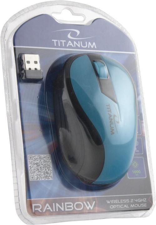 Actual product image Esperanza Titanum Mysz Bezprzewodowa Optyczna Tm114t Rainbow Turkusowa (Wireless)